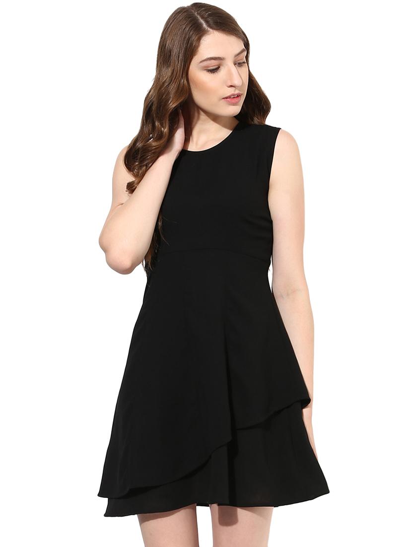round neck layered a-line dress - 16701665 - Zoom Image - 1