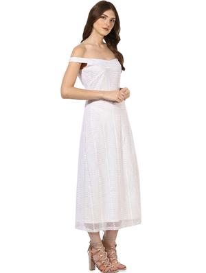 criss cross back off shoulder high slit dress - 16701666 - Standard Image - 2