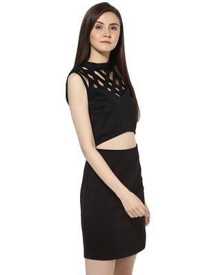cutout detail criss cross sheath dress - 16701667 - Standard Image - 2