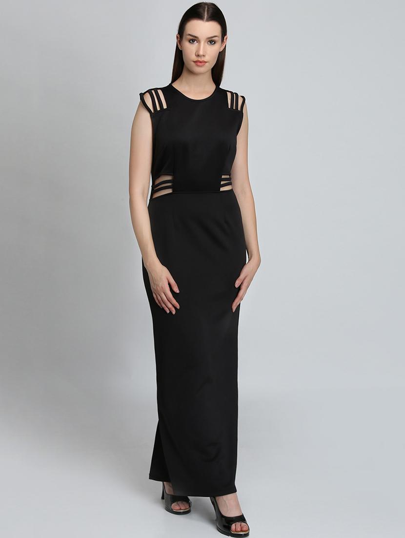 cutout detail solid maxi dress - 16701686 - Zoom Image - 1