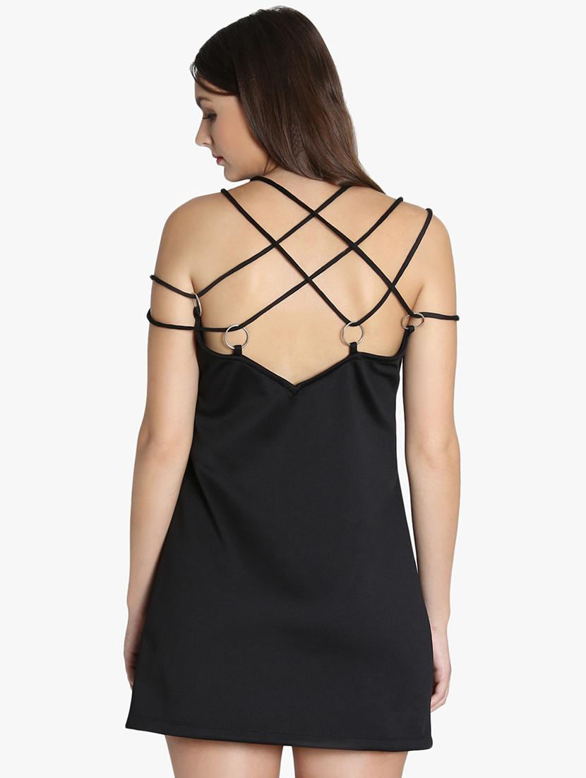 styled back solid sheath dress - 16701696 - Zoom Image - 3