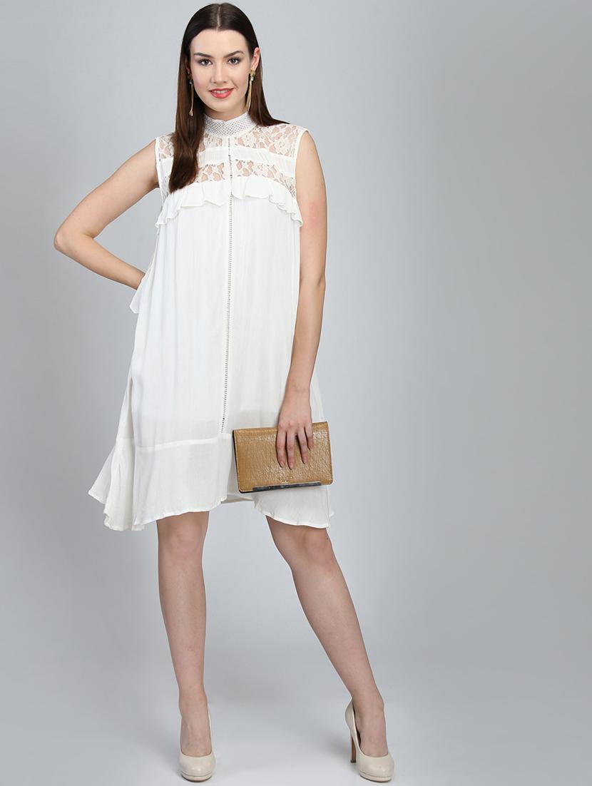 lace panel a-line dress - 16701751 - Zoom Image - 4