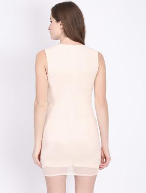 round neck eyelet detail sheath dress - 16701780 - Standard Image - 3