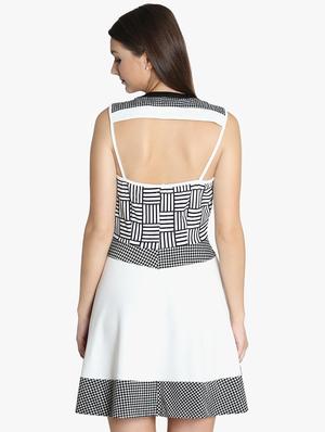 v-neck printed a-line dress - 16701781 - Standard Image - 3