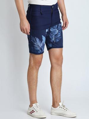 dark blue printed bermuda shorts - 16701825 - Standard Image - 2