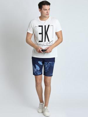 dark blue printed bermuda shorts - 16701825 - Standard Image - 4