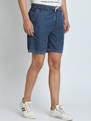 blue solid shorts - 16701836 - Standard Image - 2