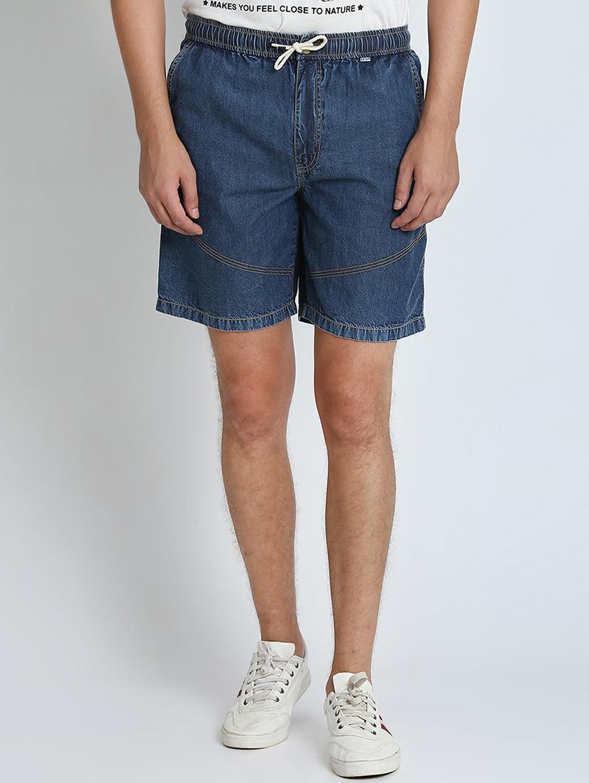 blue solid shorts - 16701836 - Zoom Image - 1