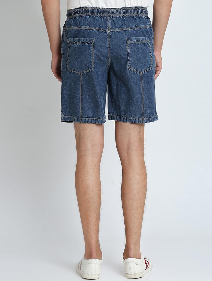 blue solid shorts - 16701836 - Zoom Image - 3