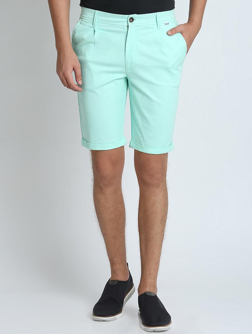 green solid bermuda shorts - 16701849 - Zoom Image - 1