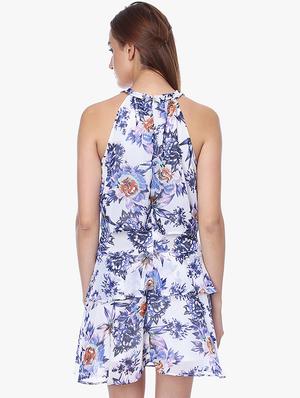 halter neck floral a-line dress - 16701877 - Standard Image - 3