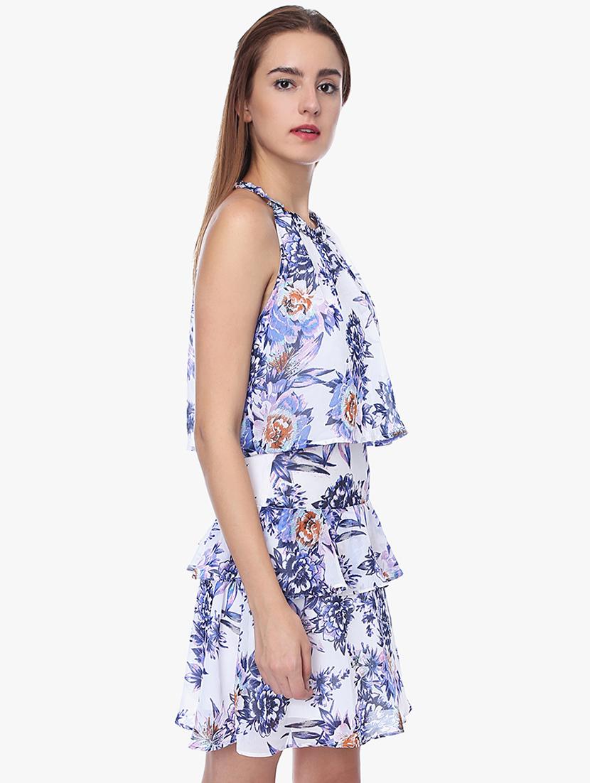 halter neck floral a-line dress - 16701877 - Zoom Image - 2