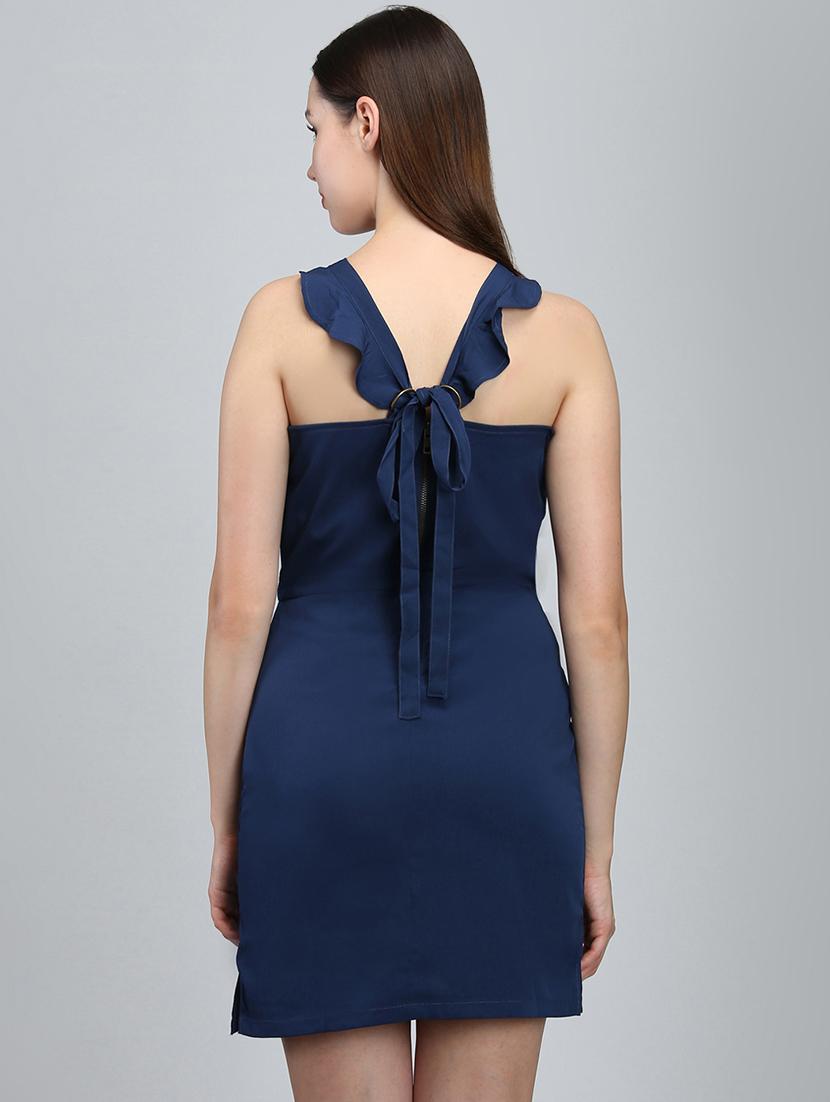frilled tie back sheath dress - 16701904 - Zoom Image - 3