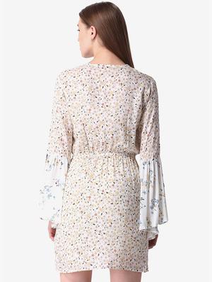 lace trim floral a-line dress - 16701921 - Standard Image - 3