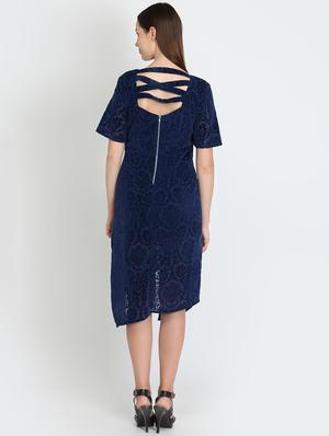 criss cross back asymmetric dress - 16701945 - Standard Image - 3