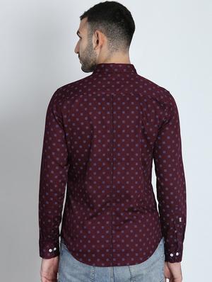maroon printed casual shirt - 16701959 - Standard Image - 3