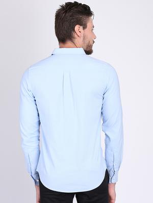 blue solid casual shirt - 16701962 - Standard Image - 3