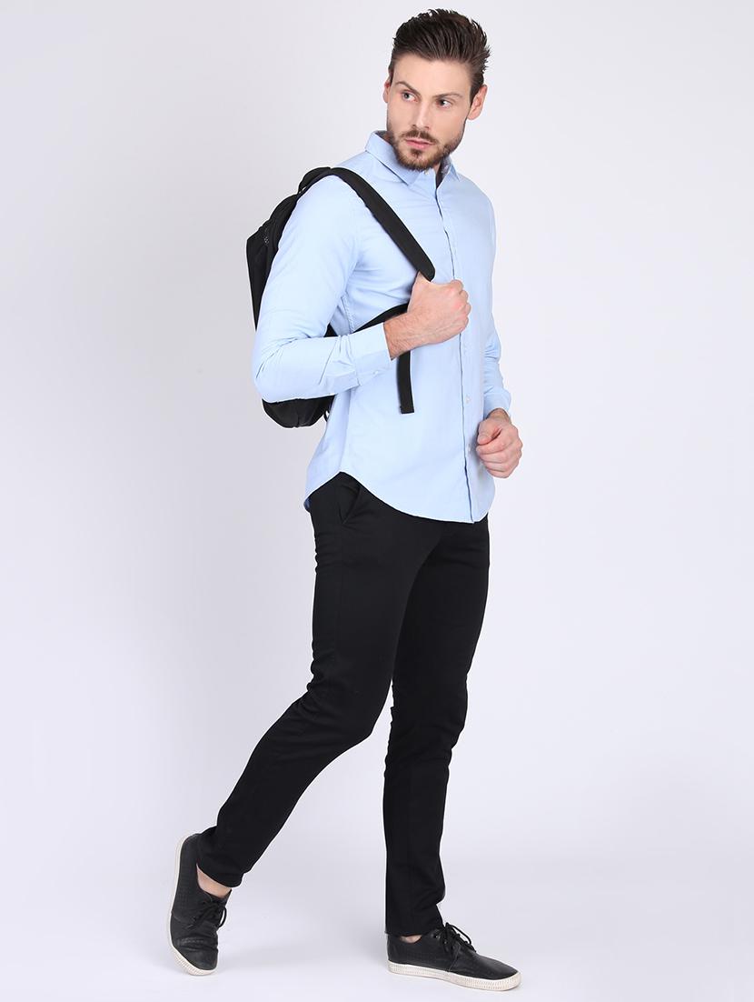 blue solid casual shirt - 16701962 - Zoom Image - 4