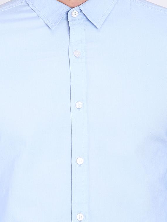 blue solid casual shirt - 16701962 - Zoom Image - 5
