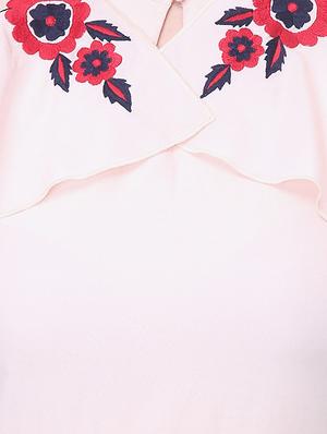 cold shoulder embroidered detail maxi dress - 16701972 - Standard Image - 4