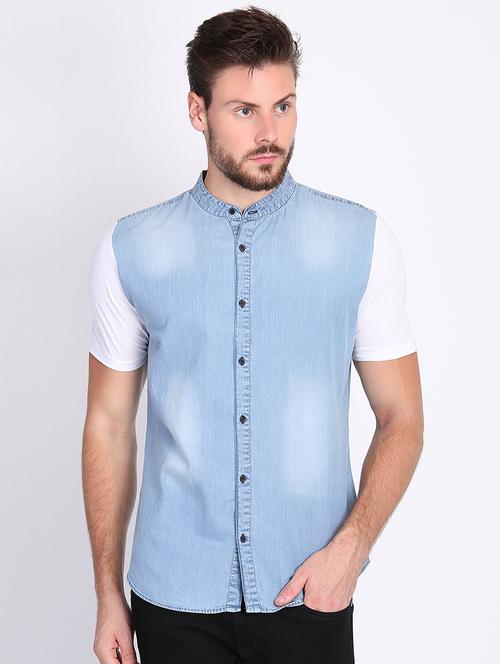 blue color bflock casual shirt - 16702034 - Standard Image - 1