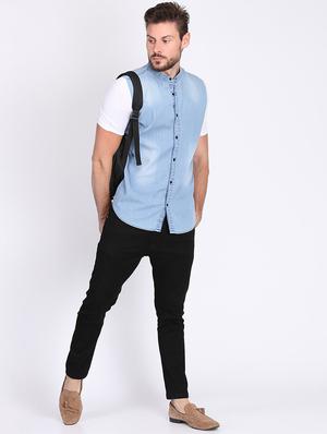 blue color bflock casual shirt - 16702034 - Standard Image - 4