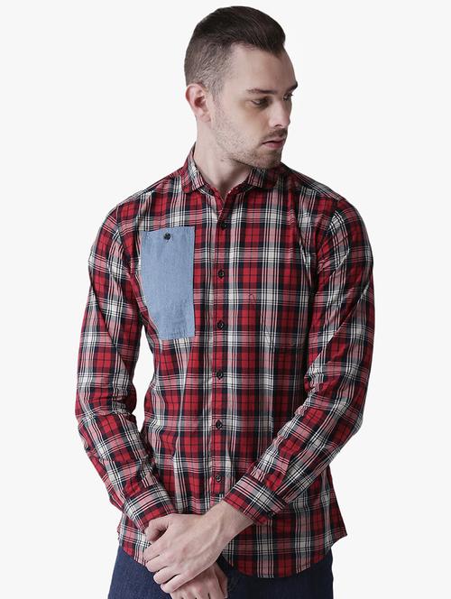red checkered casual shirt - 16702036 - Standard Image - 1