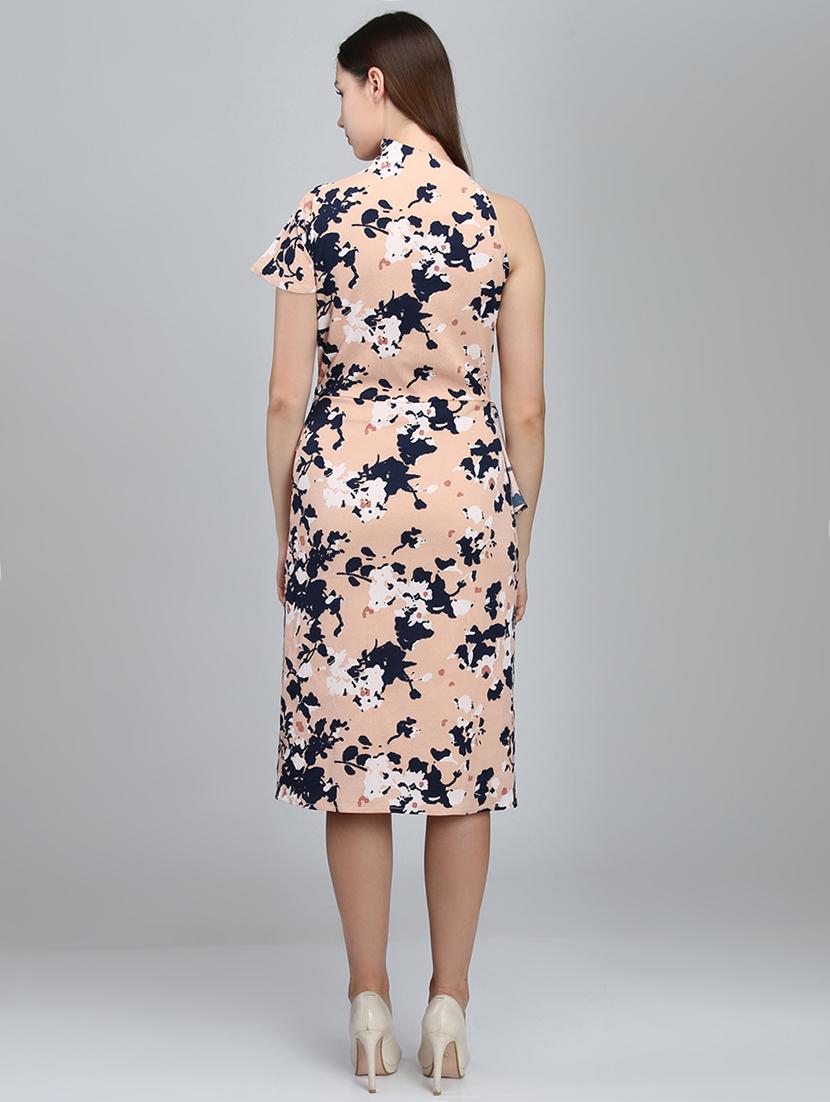 turtle neck floral sheath dress - 16702037 - Zoom Image - 3