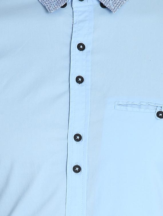 blue solid casual shirt - 16702050 - Zoom Image - 5