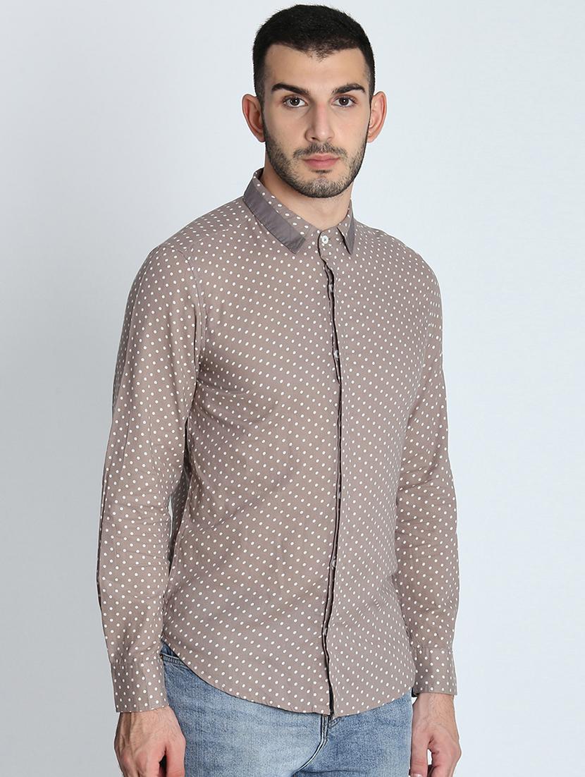 beige polka dot casual shirt - 16702052 - Zoom Image - 2