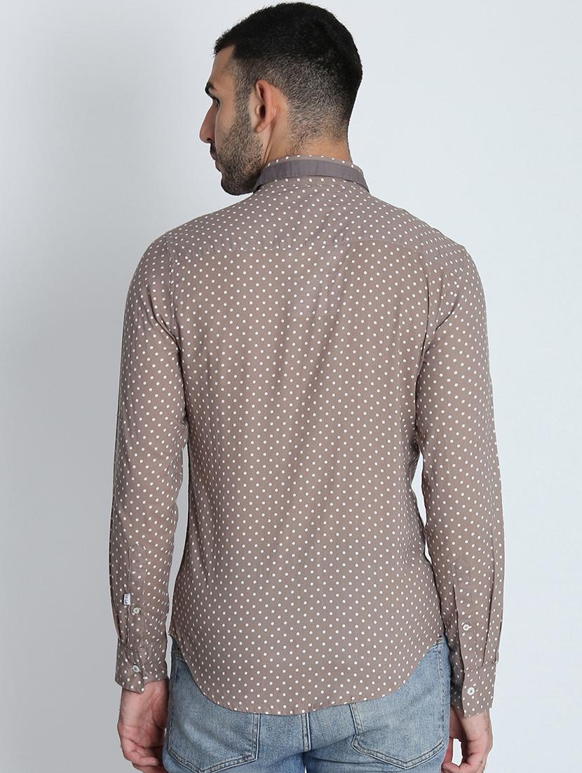 beige polka dot casual shirt - 16702052 - Zoom Image - 3