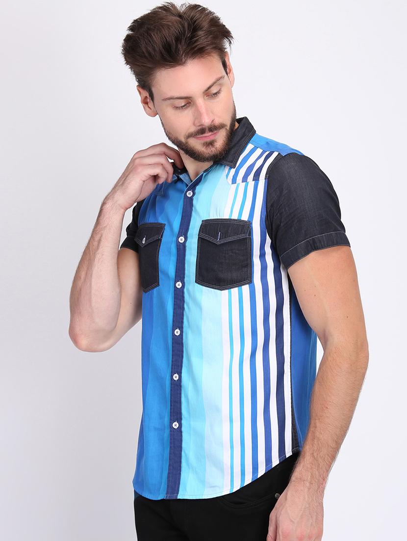 blue striped casual shirt - 16702054 - Zoom Image - 2