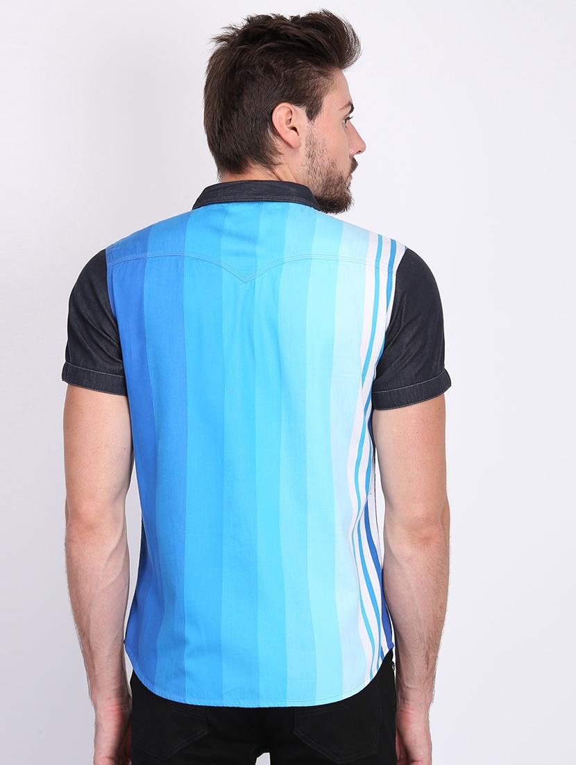blue striped casual shirt - 16702054 - Zoom Image - 3