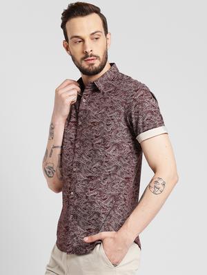 brown printed casual shirt - 16702079 - Standard Image - 2