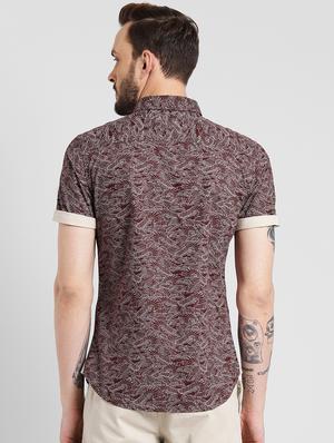 brown printed casual shirt - 16702079 - Standard Image - 3