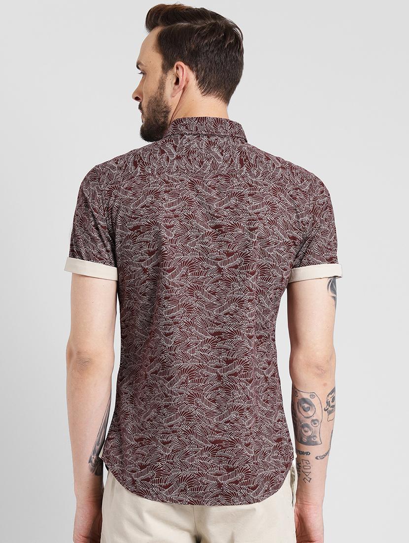 brown printed casual shirt - 16702079 - Zoom Image - 3