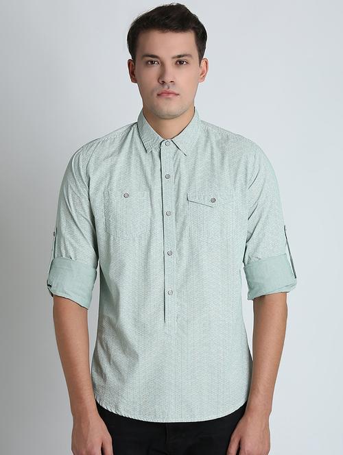 green checkered casual shirt - 16702097 - Standard Image - 1