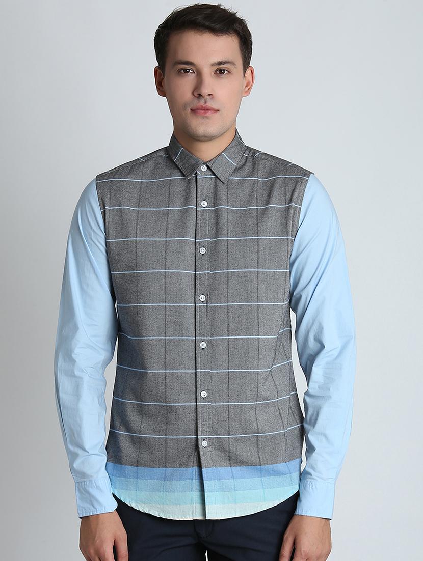 grey checkered casual shirt - 16702100 - Zoom Image - 1
