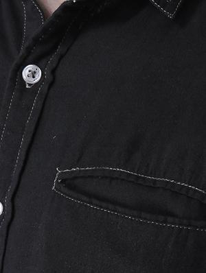 black solid casual shirt - 16702101 - Standard Image - 4