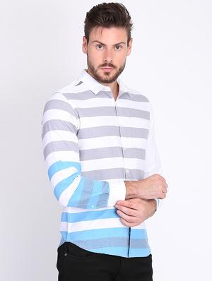 white striped casual shirt - 16702102 - Standard Image - 2
