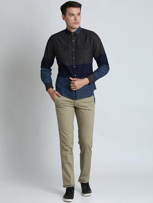 navy blue printed casual shirt - 16702107 - Standard Image - 4