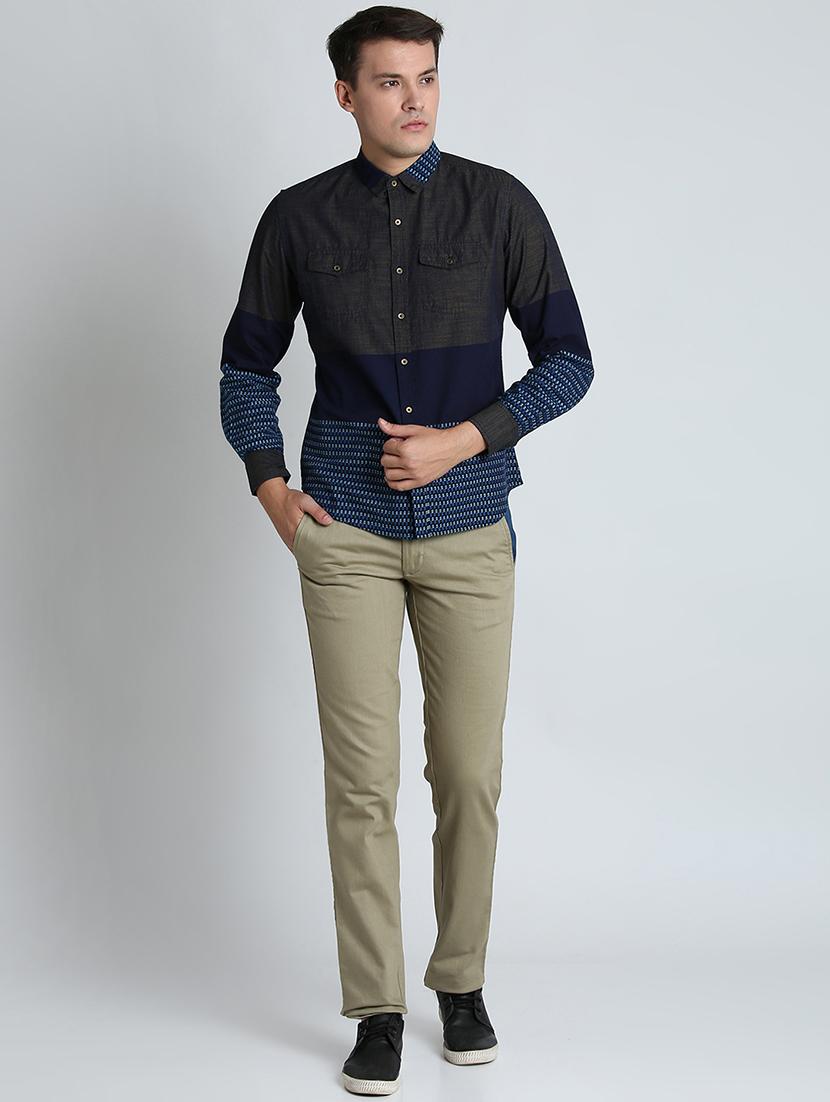 navy blue printed casual shirt - 16702107 - Zoom Image - 4