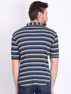 blue striped casual shirt - 16702126 - Standard Image - 3