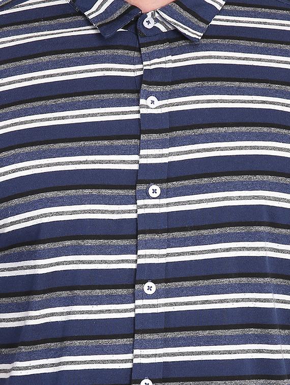 blue striped casual shirt - 16702126 - Zoom Image - 5