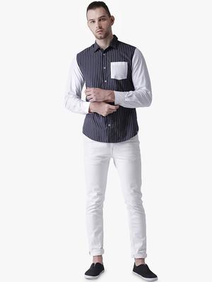 blue striped casual shirt - 16702136 - Standard Image - 4