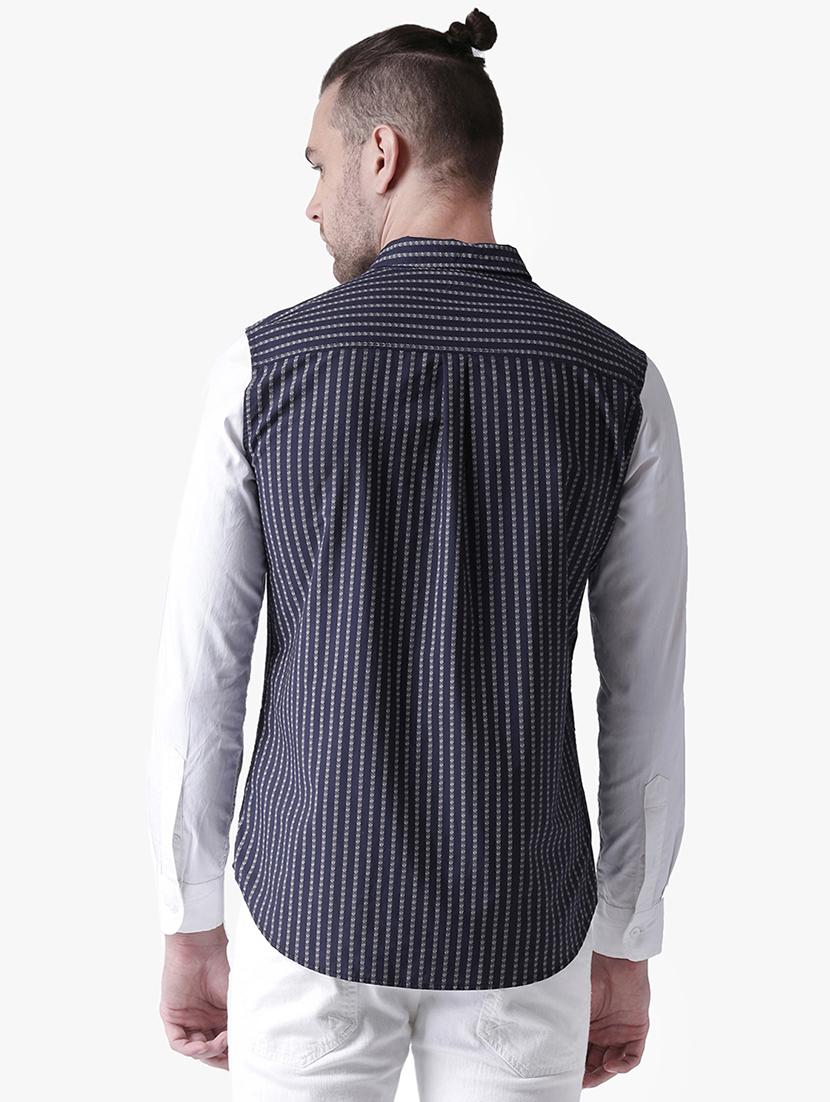 blue striped casual shirt - 16702136 - Zoom Image - 3