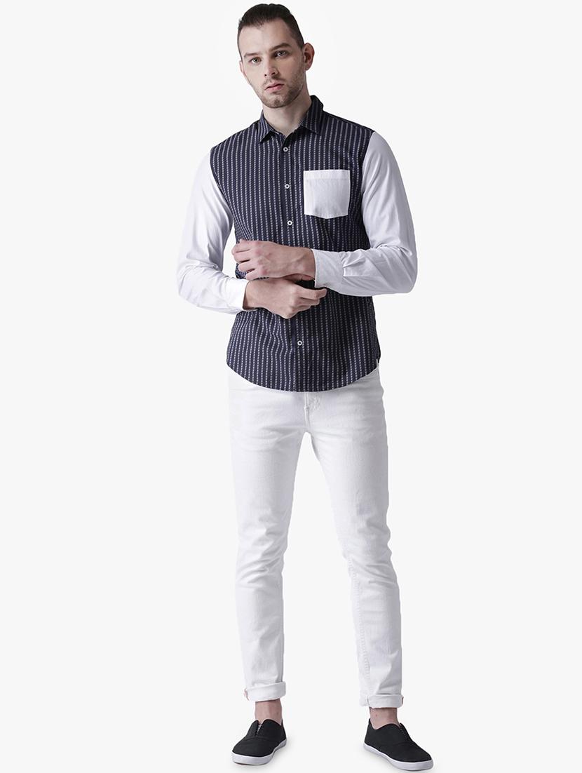 blue striped casual shirt - 16702136 - Zoom Image - 4