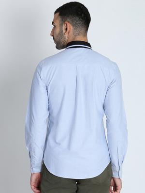 blue solid casual shirt - 16702143 - Standard Image - 3