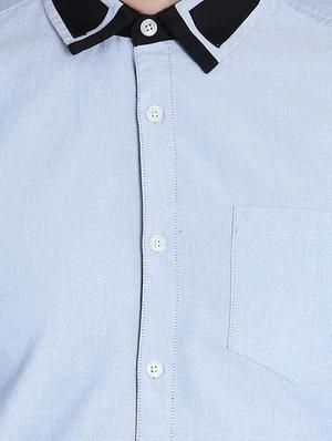 blue solid casual shirt - 16702143 - Standard Image - 5