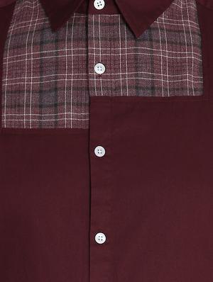 maroon checkered casual shirt - 16702144 - Standard Image - 5